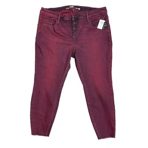 Hot Topic HT Denim Red Hi-Rise Button Fly Super Skinny Jeans sz 24 Punk Scene - Picture 1 of 13