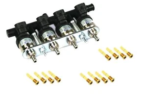 HANA H2001 Einspritzrail 4 Zylinder UNI (GOLD) STAG AC KME Injektoren Düsen Düse - Bild 1 von 5