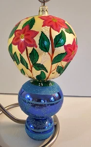 JUMBO POLIDAY WEIHNACHTSSCHMUCK in Box POLNISCHES Glas Weihnachtsstern 10,5" hoch blau - Bild 1 von 10