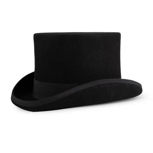 Wool Felt Top Hat Victorian Mad Hatter 6" Magic Hat Gentlemen Performing Jazz... - Picture 1 of 7