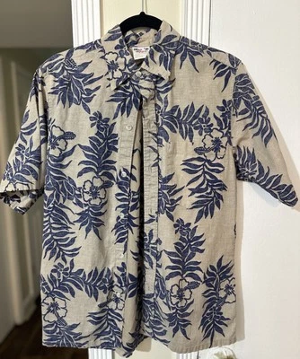 Camisa Go Barefoot Talla M - Camisa Hawaiana Estilo Aloha Tahití Algodón EE. UU. Foto 1 de 4