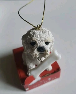 Caniche My Best Buddy (blanco) adorno para perro vacaciones de Navidad 3" (D9) - Imagen 1 de 8