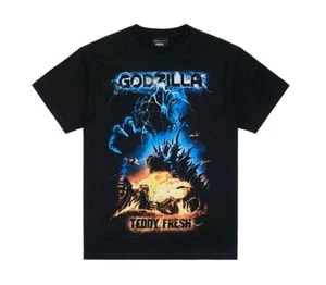 Teddy Fresh Godzilla T-Shirt XL City Fire Explosion Graphic Rare 2023 NEW SEALED - Picture 1 of 5