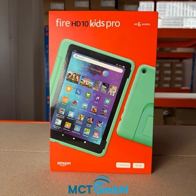 Amazon Fire HD 10 Kids Pro Mintgrün 32GB Wi-Fi 10 Zoll 13. Gen NEU - Bild 1 von 2