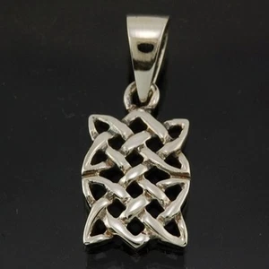 NEU Handarbeit Sterlingsilber 925 kleine rechteckige Form keltischer Anhänger Halskette - Bild 1 von 5