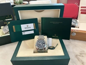 ROLEX 41mm Datejust 41 Blue Stick Dial 126300 Jubilee Box+card - Picture 1 of 14