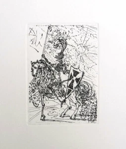 Salvador DALI El Cid Plate Signed Restrike Etching Engraving 15 x 11 - Picture 1 of 1