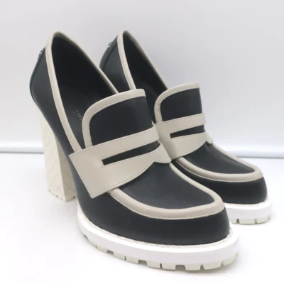 Ботинки-лодочки Bottega Veneta на платформе Penny черные и серые кожа размер 38 - Изображение 1 из 4