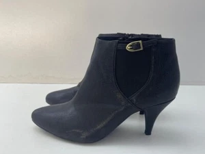 Good for the Sole Ladies Black Faux Leather Side Zip Ankle Boots UK 6 EU 39 B105 - Picture 1 of 7