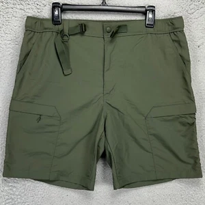 Uniqlo Men Cargo Shorts Large 33-36 Olive Green Performance Belted Ripstop Nylon - Picture 1 of 7