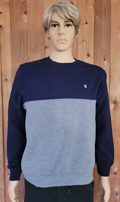 IZOD Navy Blue and Gray Color Block Sz M Fleece Lined Performance Sweatshirt  - Image 1 of 4