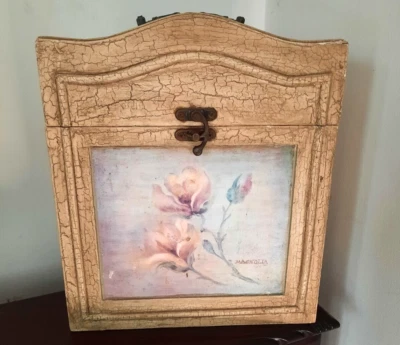 Vintage Decorated With Magnolia Storage Box Three Compartments Hobbies  Etc - Image 1 of 4