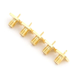 5x SMA Female Jack Chassis Flange Panel Mount 4 Hole RF Solder Connector Adap=DB - Zdjęcie 1 z 6