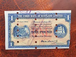 The Union Bank of Scotland Limited 1 pound 1954 Specimen W. Watson banknote - Picture 1 of 6