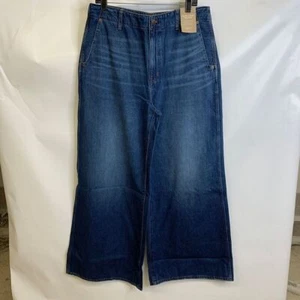 MADEWELL Wide Leg Sweep Denim Trousers Women's Size 29 Poplaski Wash - Picture 1 of 9