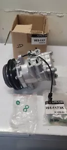 John Deere Tractor AC A/C Compressor With Clutch Replaces: DENSO 6E171 1 GROOVE - Foto 1 di 11