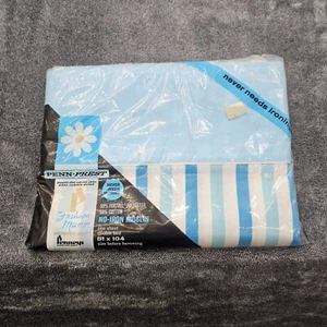 Vintage Penneys Fashion Manor Penn-Prest one double sheet no iron muslin 81x104 - Picture 1 of 11