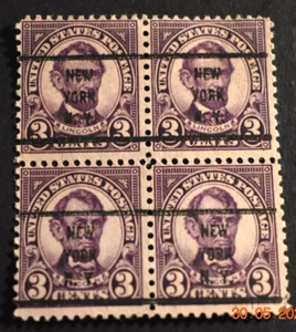 4 - 1922 US Stamps Sc #555 - 3 Cent - Precancels - New York, NY - Used/NG/F-VF - Picture 1 of 2