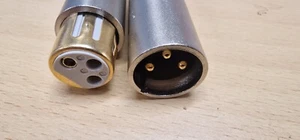3 Pin XLR Gold Plated Plug/Socket . Lot of One Male and One Female - Imagen 1 de 5