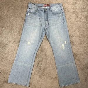 Vtg Y2K Union Bay Ripped Jeans Mens Denim Blue 36 x 32 Retro Pants Straight - Picture 1 of 10