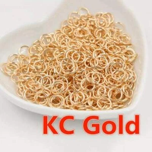 KC Gold Jump Rings - Single Loop - 200 Pack - 3, 4, 5, 6, 7, 8 or 10mm - Picture 1 of 1