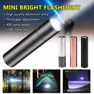 Mini USB COB LED Taschenlampe Superhelle Camping Hiking Wiederaufladbar Akku DE - Bild 1 von 15