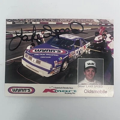 Tarjeta fotográfica autografiada por Lake Speed firmada por WYNNS/KMART '87 OLDS #83 Foto 1 de 4