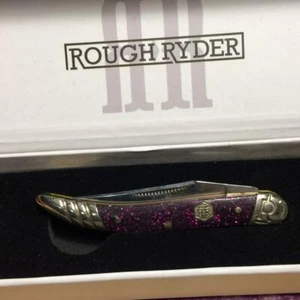 Rough Ryder Purple Glitter Acrylic Texas Toothpick 3" Pocket Knife RR2015 - Picture 1 of 5