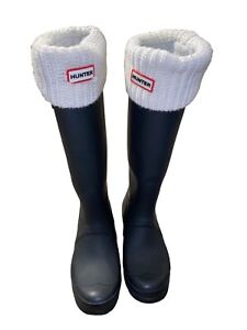 HUNTER Womens Boots Sz 9 US/40/41 EU Tall Equestrian Barn RAIN Black - W/ Socks