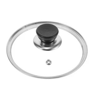  Frying Pot Lids, Tempered Glass Cooking Lid with Insulated Handle Skillet - Picture 1 of 12