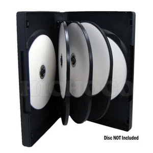10 ct Multi 8 Discos CD DVD Estuche Negro con Funda Exterior Película Juego Caja 27mm - Imagen 1 de 2