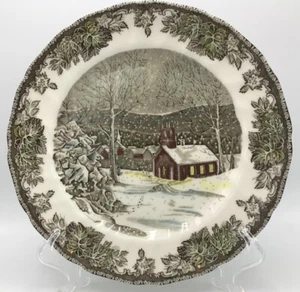Estampilla verde en inglés plato(s) de cena de la casa escolar de Johnson Brothers amigable - Imagen 1 de 3