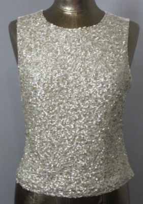 Nuevo con etiquetas Top Express de lentejuelas sin mangas para mujer talla L pecho 35 forrado elástico 225-31964 Foto 1 de 4