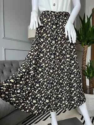 Emma & Co. vintage Gonna taglia M abbottonata messaggio ecologia naturale floreale  - Immagine 1 di 4