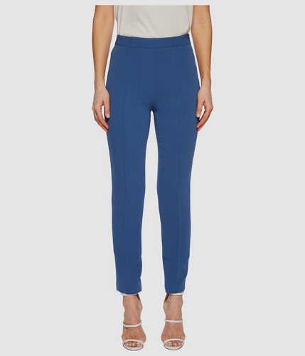 $341 Boutique Moschino donna blu crop plissettato pantaloni pantaloni eleganti taglia 8