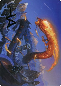 MTG {Atsushi, the Blazing Sky Art Card} (#10) (Signed) – Kamigawa: Neon Dynasty