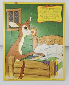 1950's Jaymar Rudolph the Red-Nosed Reindeer Tray Puzzle - Picture 1 of 10