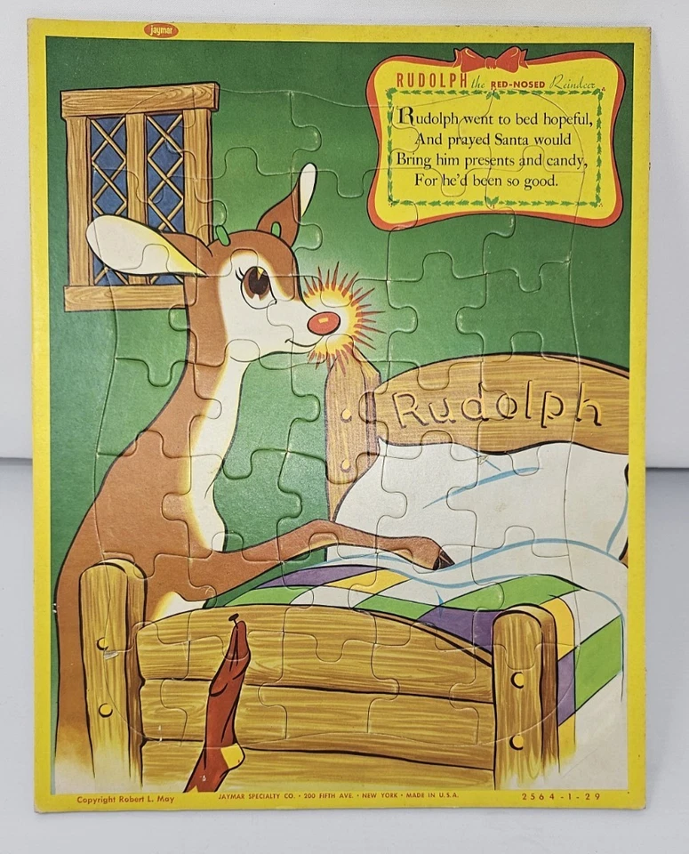 1950's Jaymar Rudolph the Red-Nosed Reindeer Tray Puzzle - Image 1 of 4