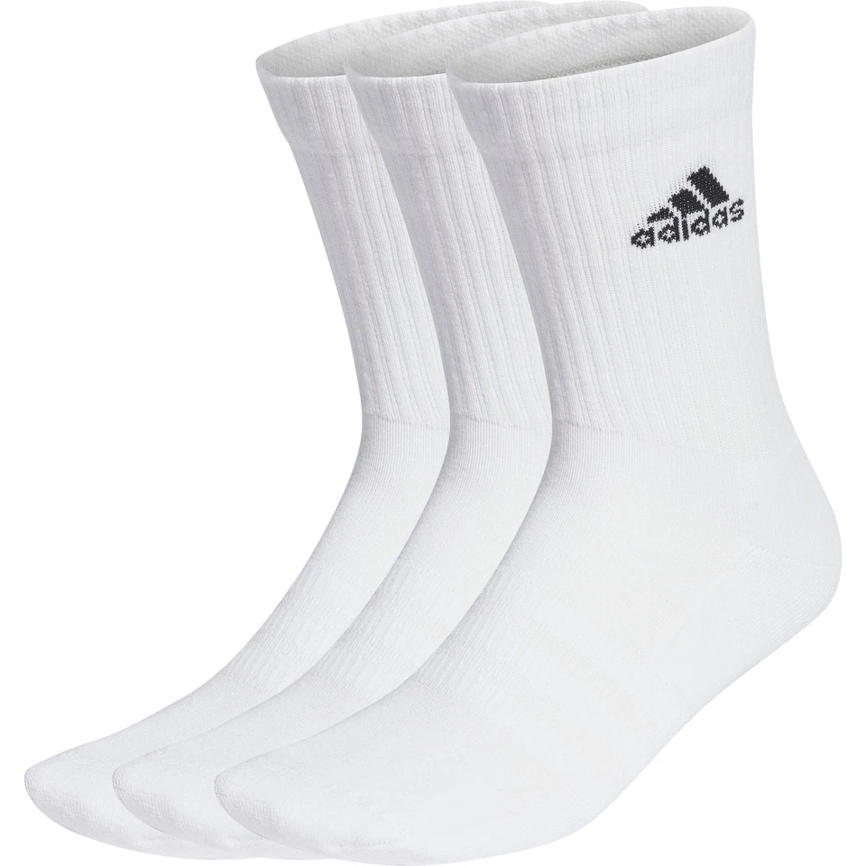 Paquete de 3 calcetines de entrenamiento acolchados Adidas blancos soporte para el arco gimnasio entrenamiento Foto 1 de 1