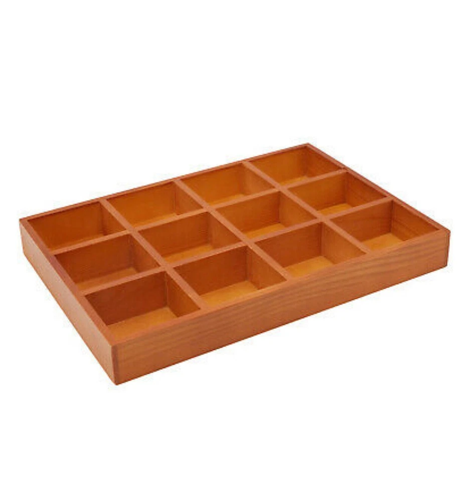 Wooden Drawer Organizer Storage Box, Tray, 12 Grids - Image 1 of 1