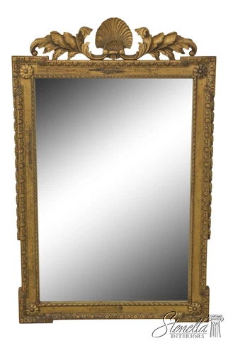 59904EC: Chippendale Style Gold Gilt Shell Carved Beveled Glass Mirror Cover