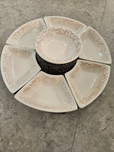 Home Essentials Fleur De Lis Ceramic Veggie Tray 14 in - Picture 1 of 2