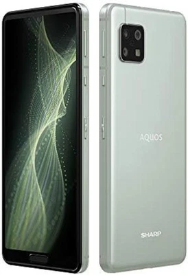 SHARP SIM-Free Smartphone AQUOS sense5G Olive Silver F/S w/Tracking# Japan New - Image 1 of 4