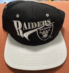 Vintage 90er Los Angeles Raiders Youngan Drew Pearson Snapback Cap Mütze schwarz grau neu aus altem Lagerbestand - Bild 1 von 8