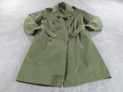 Винтажный армии США пальто траншея маленький 1950 обычный большой корейской войны эпохи противовоздушной обороны - Изображение 1 из 4