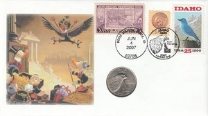 Peterman H.P. Uncle Scrooge, Idaho State Quarter event Day cover w/coin Sc.#2439 - Picture 1 of 1