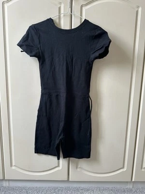 Motel Rocks Women's Playsuit size small cotton Black ribbed shorts - Image 1 of 4