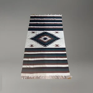 Vintage Handwoven Southwest Wool Rug  Runner 7’ X 3.10’ Handwoven Vibrant Colors - Picture 1 of 23