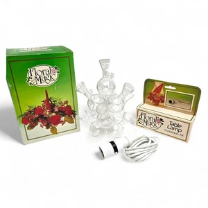 Vintage Floral Magic Stacking Crystal Styrene Vase System + Lamp Kit Unused - Picture 1 of 16