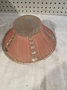 Lámpara de techo de vidrio rosa Art Deco vintage pantalla 10-1/2" MCM - Imagen 1 de 6